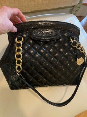 Brahmin Joy Essex Quilted Black Purse Shoulder Bag - 25th Anniversary Edition